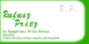 rufusz pritz business card